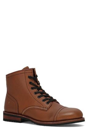 Frye Landon Lace-Up Cap Toe Boot in Saddle at Nordstrom, Size 10.5