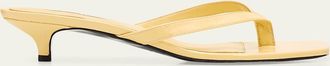Toteme Naplack Leather Kitten-Heel Sandals
