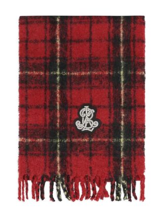 Lauren Ralph Lauren tartan fringed scarf - women - Wool/Polyacrylic/Nylon - One Size - Red