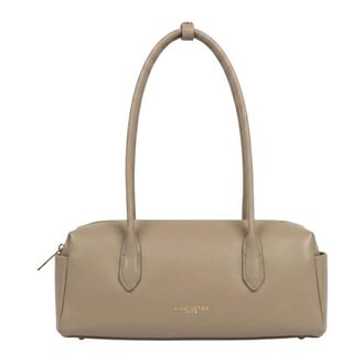 Lancaster Shoulder Bags, female, Beige, Size: ONE SIZE Donna Cube Zip Shoulder Bag