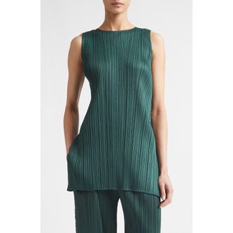 Pleats Please Issey Miyake Monthly Colors March Pleated Tunic Top in Dark Green at Nordstrom, Size 3