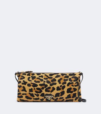 Prada Small leopard-print calf hair shoulder bag