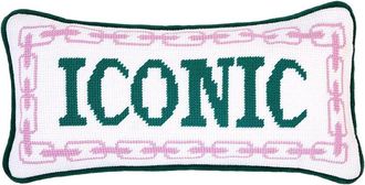 Two's Company Iconic 6 X 13 Needlepoint Pillow