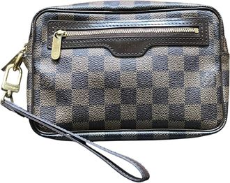 Louis Vuitton Brown Damier Canvas Clutch Bag (Pre-Owned)