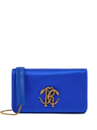 Roberto Cavalli chain-detail shoulder bag - women - Cotton/Viscose/Elastane/Silk - One Size - Blue