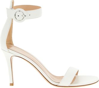 Gianvito Rossi White Napa Leather / Calf Bos Taurus Stiletto Heel Womens Sandals