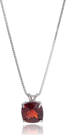 MAX + STONE 925 Sterling Silver or 14k Gold 8mm Cushion Cut Gemstone Pendent Necklace