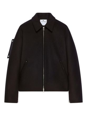 Courr&egrave;ges Pointed Collar Black Jacket