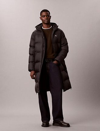 Calvin Klein Abrigo De Plumas Largo Con Capucha