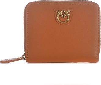 Pinko Taylor Zip Around - Dames - Portefeuilles - Bruin - ONE Size - Katoen - Accessoires