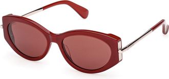 Max Mara MM0167 69S Womens Sunglasses Burgundy Size 54