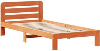 vidaXL Estructura De Cama Sin Colch&oacute;n Madera Maciza Marr&oacute;n 90x190 Cm Vidaxl