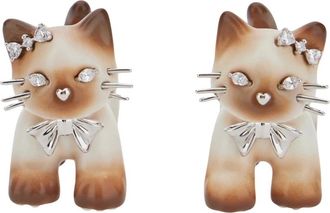 Yvmin Yvmin, Accessoires, Dames, Bruin, ONE Size, Split Puppy Oorbellen