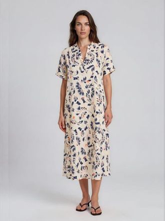 Masai Manirevia Soft Linen Midi Dress in Medieval Blue at Nordstrom, Size Xx-Large