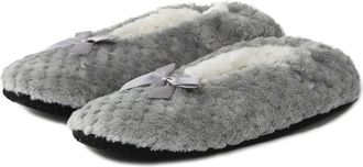 Generic Womens Ballerina Slipper Winter Fluffy Totes Slippers Comfort Cotton Memory Foam Non-slip Ballet Flat Shoes with Satin Bow for Spring Autumn Winter (G