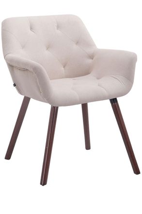 Clp Clp - Silla De Comedor Cassidy En Tela Beige Nogal