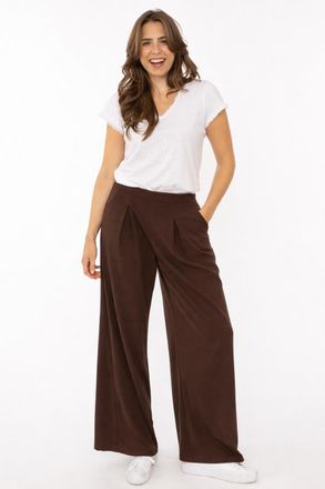 Zwillingsherz Bundfaltenhose ZWILLINGSHERZ Bundfalten, Damen, Gr. L/XL, N-Gr, braun, Web, Obermaterial: 95% Polyester, 5% Elasthan, Hosen Bundfaltenhose