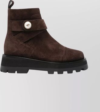 Jimmy Choo London suede faux pearl-embellished ankle boots
