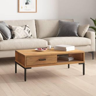 vidaXL Vidaxl - Mesa De Centro Madera Maciza De Pino 90x50x35 Cm