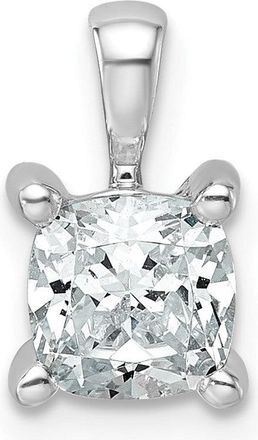 Diamond2Deal 14k White Gold 1 Ct Cushion Cut Lab Grown Diamond Pendant
