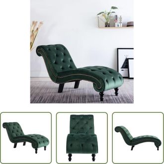 vidaXL Chaise longue verde - Sdraio Verde in Velluto