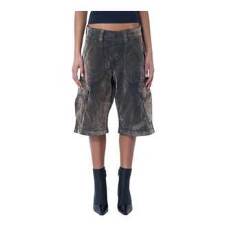 Vaquera Denim Shorts, female, Brown, Size: W30 Denim Cargo Shorts