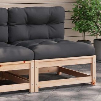 vidaXL Sof&aacute; De Jard&iacute;n Sin Reposabrazos Con Cojines Madera Maciza Pino Vidaxl