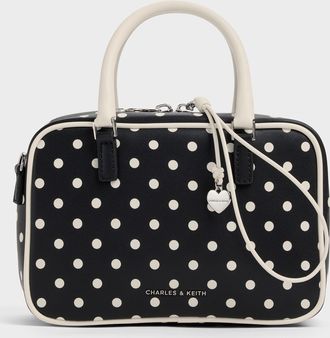Charles & Keith Sianna Polka-Dot Bowling Bag