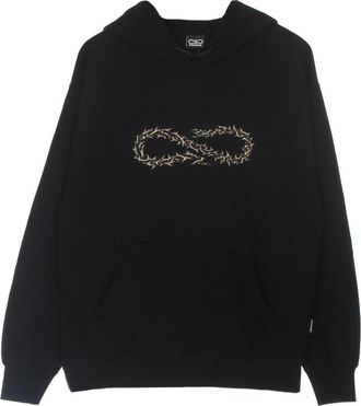 PROPAGANDA Zwarte Thorn Logo Hoodie Lichtgewicht Sweatshirt - Heren - Hoodies - Zwart - XL - Katoen - Hoodies & sweatvesten