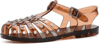 Loeffler Randall Rhys Womens Sandals Brown/Clear : 10 B - Medium, Rubber