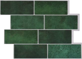 vidaXL Azulejo De Metro 10 Uds. Verde Oscuro 29 X 21 Cm Vidaxl