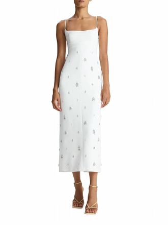 A.L.C. Alana Crystal Embellished Midi Dress In White