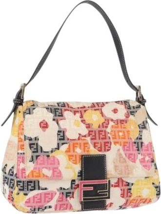 Fendi Pre-owned Vintage Zucchino Canvas Schoudertas - Dames - Vintage Schoudertas - Veelkleurig - ONE Size - Leer - Vintage