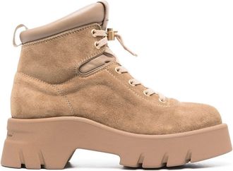 Gianvito Rossi Vancouver suede lace-up boots - women - Calf Leather/Calf Suede/Rubber - 37.5 - Brown