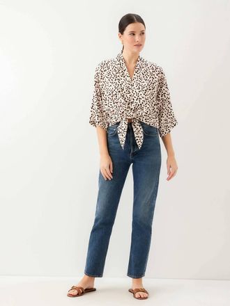 Fifteen Twenty Bernice Tie-Front Top In Print