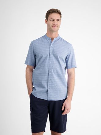 Lerros Kurzarmhemd LERROS LERROS Kurzarmhemd in Seersuckerqualit&auml;t, Herren, Gr. XXL, Normalgr&ouml;ssen, blau (cobalt blau), 98% Baumwolle, 2% Elasthan, Hemden Ku