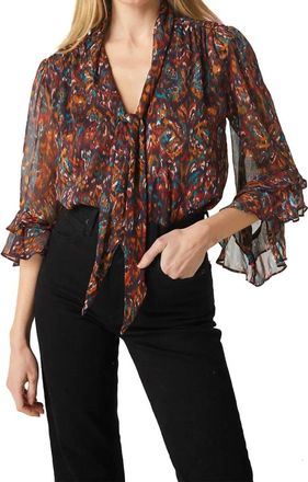 Misa Gigi Top In Peacock Abstract