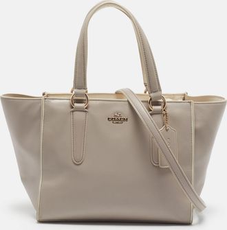 Coach Crosby Carryall Grey/white Leather Tote