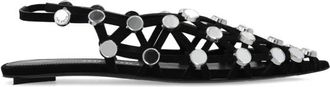 The Attico Grid open balletflats - Dames - Ballerinas - Zwart - 36 EU - Su&egrave;de - Schoenen