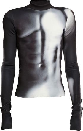 Balmain body-print detail T-shirt - men - Elastane/Polyester - S - Black