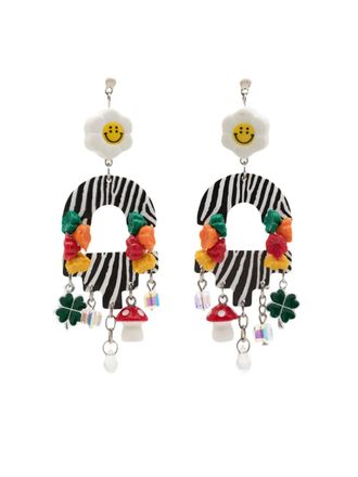 Amir Slama charm-appliqu&eacute; drop earrings - Multicolour