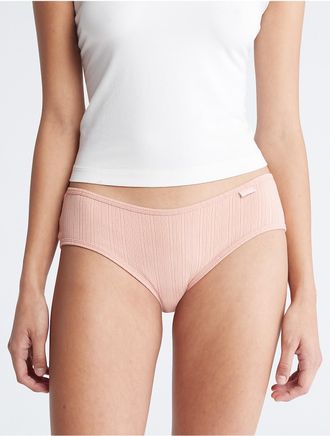 Calvin Klein Womens Ribbed Hipster - Pink - XS