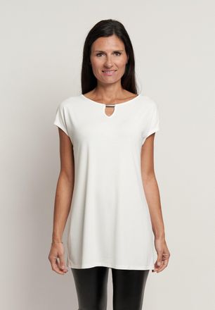 Seidel Moden T-Shirt SEIDEL MODEN, Damen, Gr. 36, weiss (sanftes wei&szlig;,11), Jersey, Obermaterial: 95% Viskose, 5% Elasthan, unifarben, regular fit Po-bedeckend, U-B