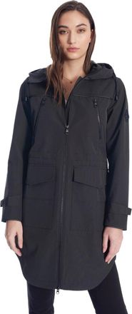 Alpine North Kusawa - Mid-length Hooded Drawstring-Waist Raincoat in Black at Nordstrom, Size Medium