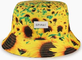 Spiral Womens Floral Patterned All Around Brim Bucket Hat - Yellow/Orange - Size: LADIES