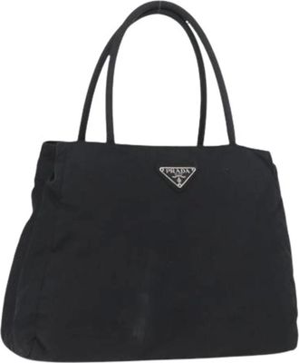 Prada Pre-owned Tote Bags, female, Black, Size: ONE SIZE Pre-owned Nylon Tote Bag