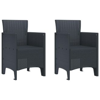 Berkfield Home Garden Chair Set of 2 Anthracite Plastic Standard Durable
