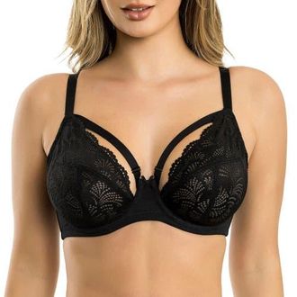Affinitas Olivia Lace Unlined Bra in Black at Nordstrom, Size 38Ddd