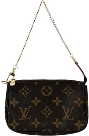 Louis Vuitton Pre-owned Mini Pochette Monogram Pouch - Dames - Vintage Mini Tas - Bruin - ONE Size - Vintage