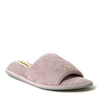 Dearfoams Beatrice Quilted Microfiber Terry Shower Slide Slipper in Frosted Plum at Nordstrom, Size X-Large